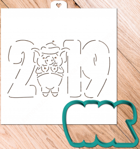 Трафарет+форма "Поросенок. Символ года 2019" - 13 см