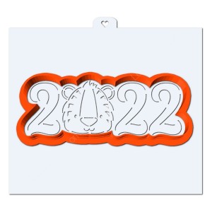 2022 с тигром №2. Форма для пряников с трафаретом.