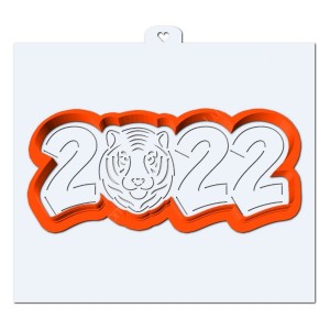 2022 с тигром. Форма для пряников с трафаретом.