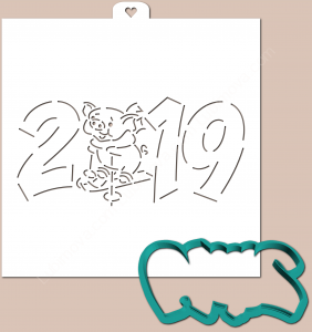 Трафарет+форма "Поросенок. Символ года 2019 3" - 13 см