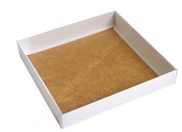 Коробка белая 20х20х3 см, прозрачная крышка